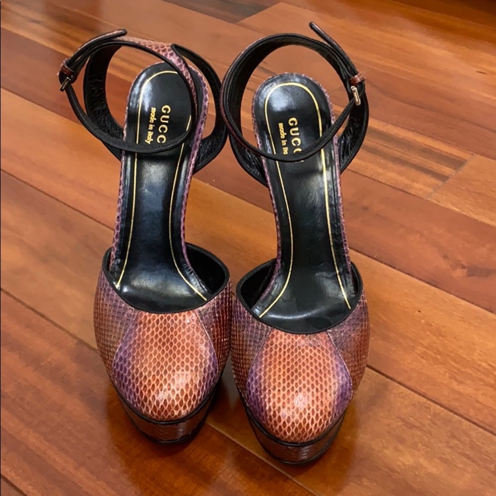Gucci snake skin heels